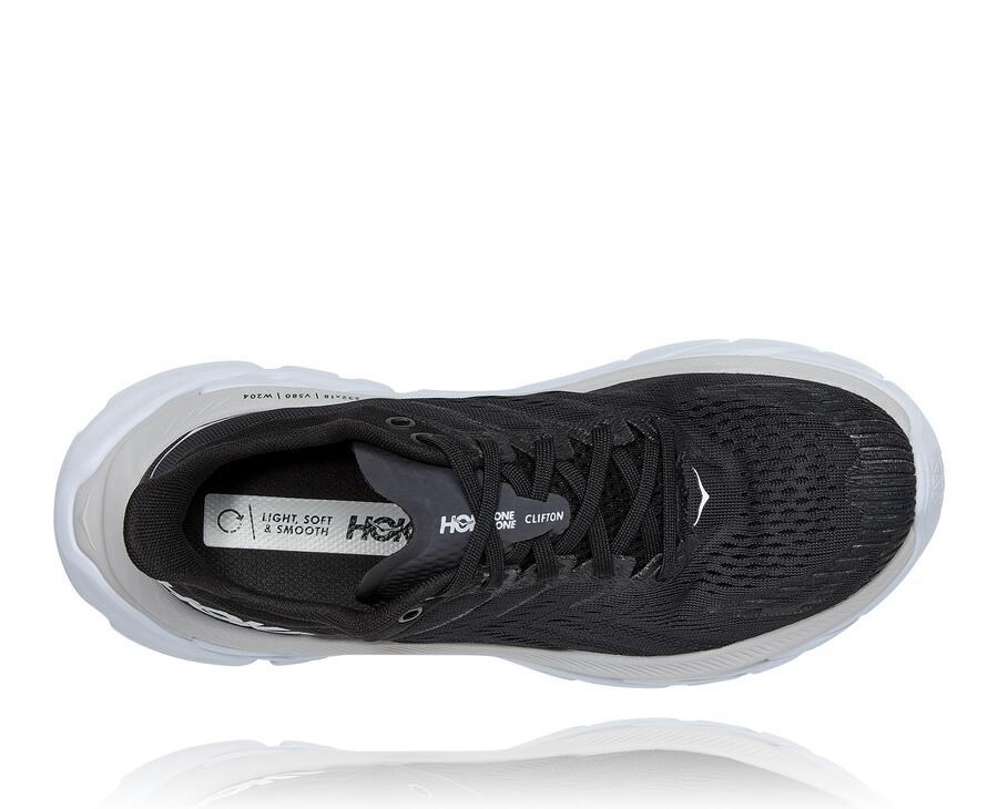 Hoka Australia One One Clifton Edge - Womens Running Shoes Black/White - NZXWM-0587